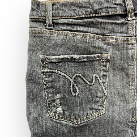 Mossimo Women's Vintage Y2K Gray Stretch Denim Button Fly Pencil Skirt Size 6 - Picture 8 of 10